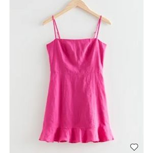 & other stories pink linen dress size 8.